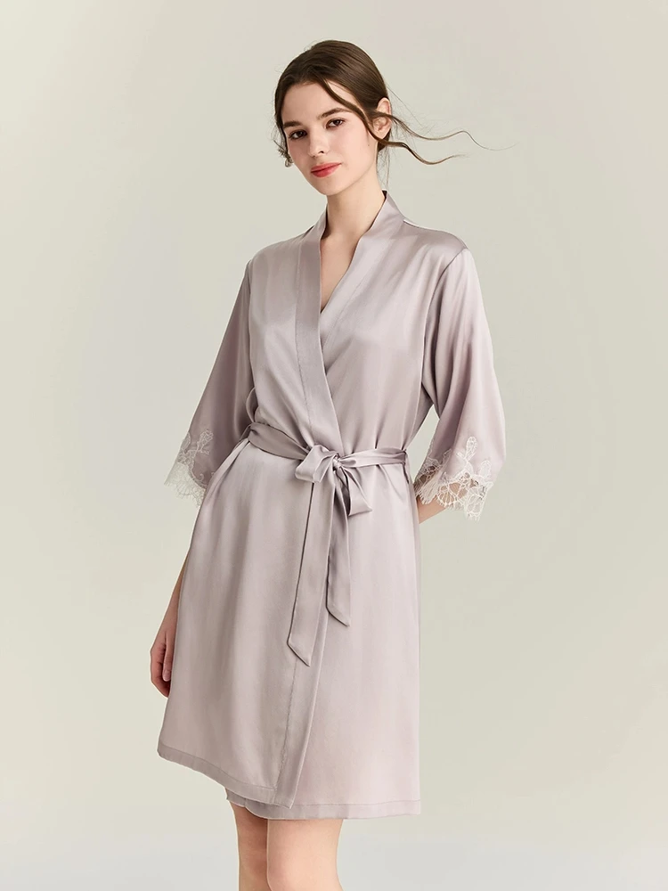 Robe Silk Women - 22MM %100 Dut İpeği Sabahlık Takımları