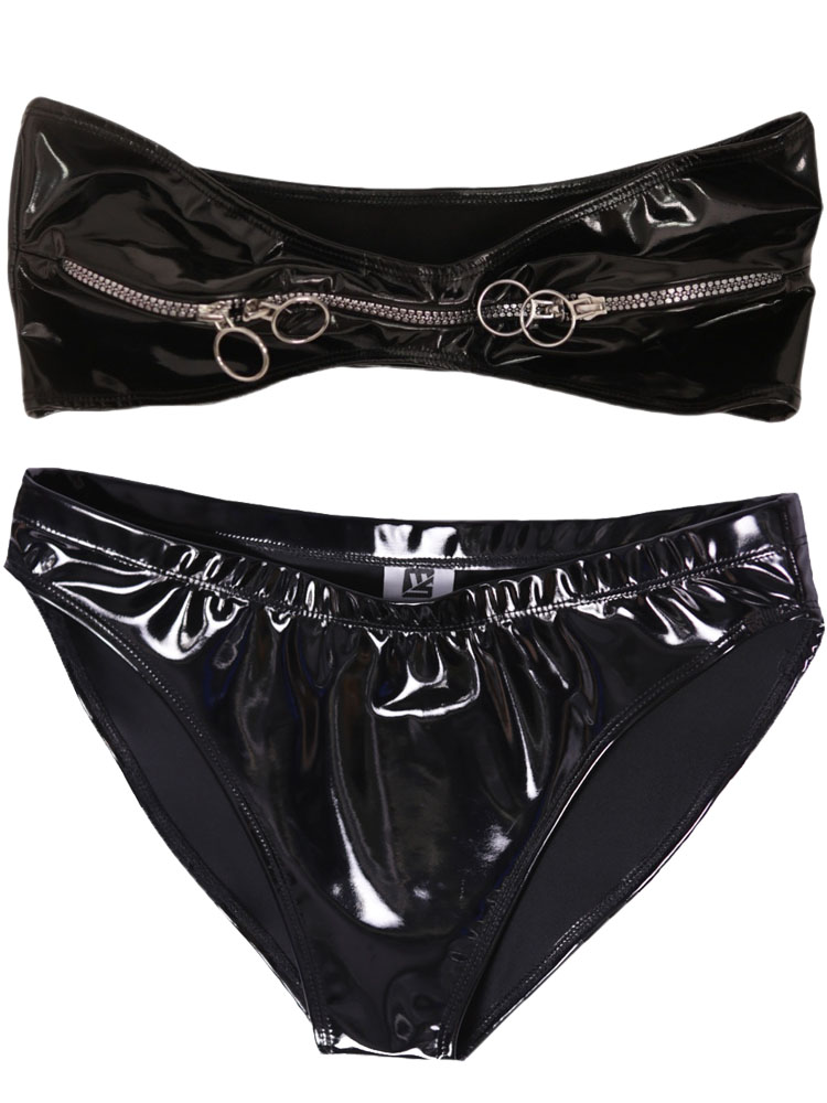 Islak Görünümlü PVC Kıyafet Fe - Thong Bikini Women incelemesi ve fiyatı